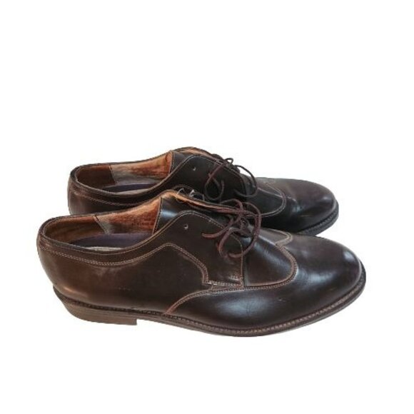 Allen Solly Brogues Wing Tip Brown Leather Made In Mexico Dress Shoes Size 12M